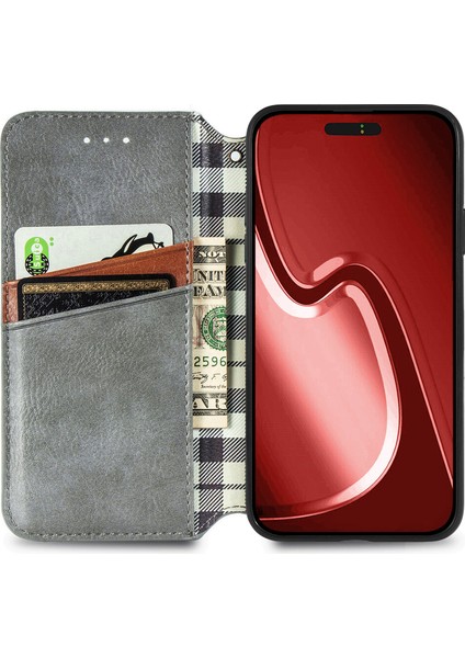 iPhone 15 Pro Max Kart Tutuculu Cüzdan Pu Deri Çevirme Çubuğu Telefon Kılıfı (Yurt Dışından)