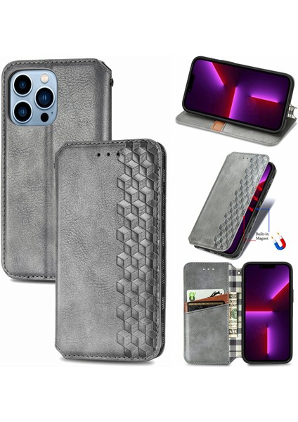 iPhone 13 Pro Kart Tutuculu Cüzdan Pu Deri Çevirme Çubuğu Telefon Kılıfı (Yurt Dışından)