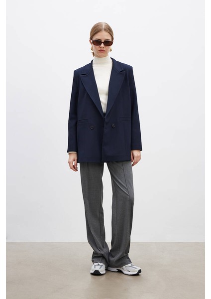 Lacivert Klasik Blazer indirimleri