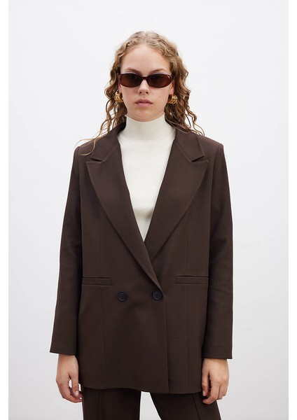 Kahverengi Klasik Blazer