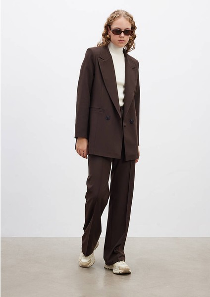 Kahverengi Klasik Blazer