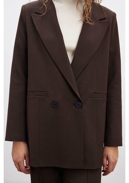 Kahverengi Klasik Blazer