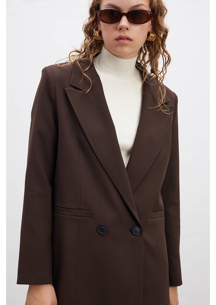 Kahverengi Klasik Blazer