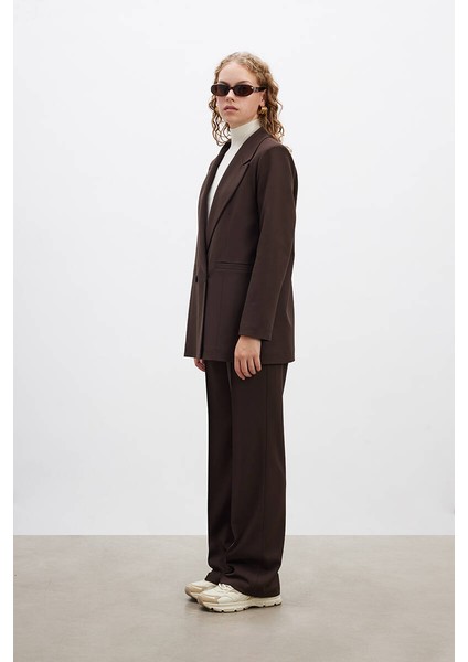 Kahverengi Klasik Blazer
