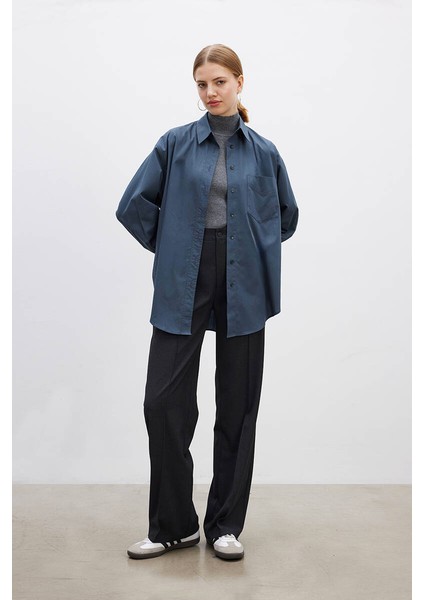 Indigo Poplin Gömlek fırsatları