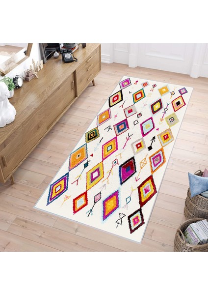 Dijital Baskı Yıkanabilir Kaymaz Taban Salon Halısı Rvg1131