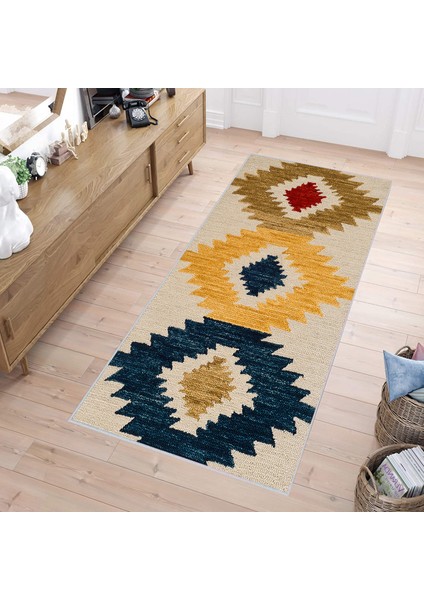 Dijital Baskı Yıkanabilir Kaymaz Taban Salon Halısı Rvg1132