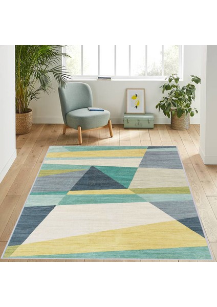 Dijital Baskı Yıkanabilir Kaymaz Taban Salon Halısı Rvg1146