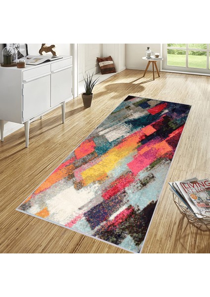 Dijital Baskı Yıkanabilir Kaymaz Taban Salon Halısı Rvg1167