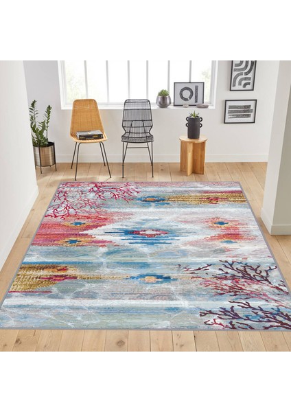 Dijital Baskı Yıkanabilir Kaymaz Taban Salon Halısı Rvg1781