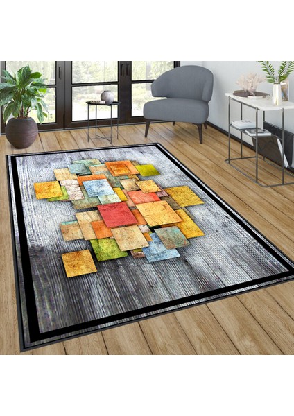 Dijital Baskı Yıkanabilir Kaymaz Taban Salon Halısı Rvg0250