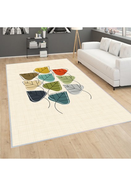 Dijital Baskı Yıkanabilir Kaymaz Taban Salon Halısı Rvg0251