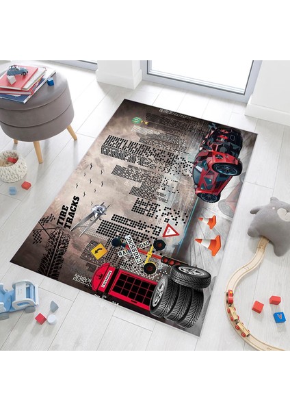 Dijital Baskı Yıkanabilir Kaymaz Taban Çocuk Halısı Rvg0453