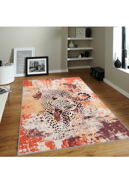Dijital Baskı Yıkanabilir Kaymaz Taban Salon Halısı Rvg1818