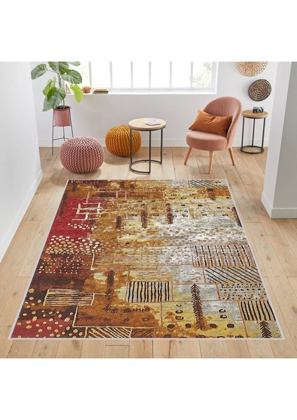Dijital Baskı Yıkanabilir Kaymaz Taban Salon Halısı RVG1736