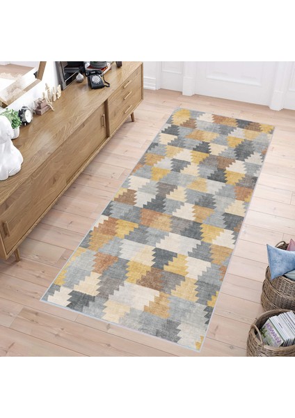 Dijital Baskı Yıkanabilir Kaymaz Taban Salon Halısı Rvg1158