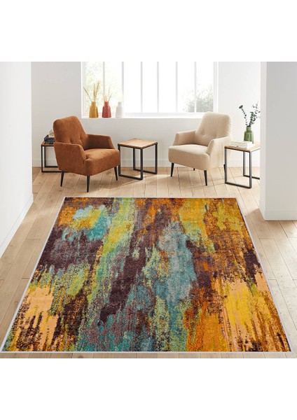 Dijital Baskı Yıkanabilir Kaymaz Taban Salon Halısı Rvg1174
