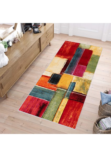 Dijital Baskı Yıkanabilir Kaymaz Taban Salon Halısı Rvg1133