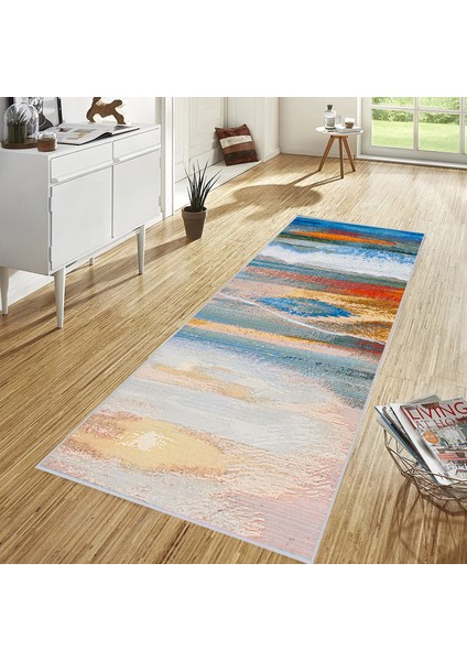 Dijital Baskı Yıkanabilir Kaymaz Taban Salon Halısı RVG1685