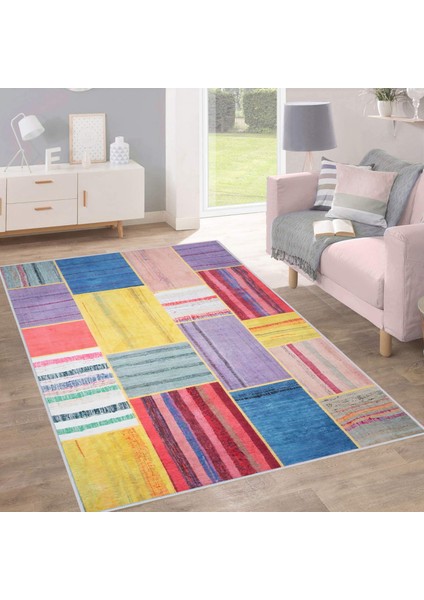 Dijital Baskı Yıkanabilir Kaymaz Taban Salon Halısı RVG1714