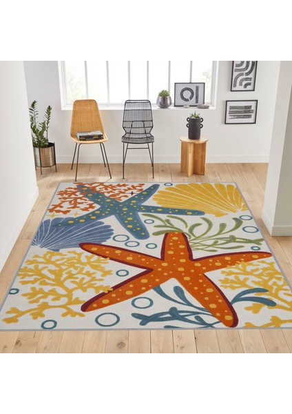 Dijital Baskı Yıkanabilir Kaymaz Taban Salon Halısı Rvg1783
