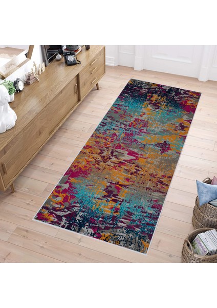 Dijital Baskı Yıkanabilir Kaymaz Taban Salon Halısı Rvg1687