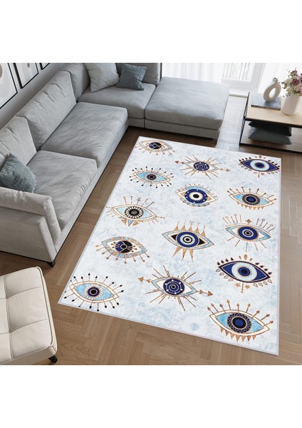 Dijital Baskı Yıkanabilir Kaymaz Taban Salon Halısı Rvg0407