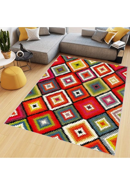 Dijital Baskı Yıkanabilir Kaymaz Taban Salon Halısı Rvg0461