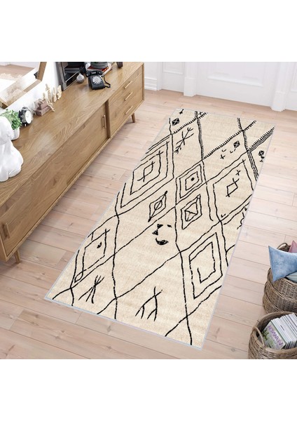 Dijital Baskı Yıkanabilir Kaymaz Taban Salon Halısı Rvg1089