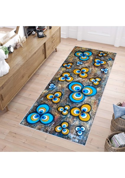 Dijital Baskı Yıkanabilir Kaymaz Taban Salon Halısı Rvg0248