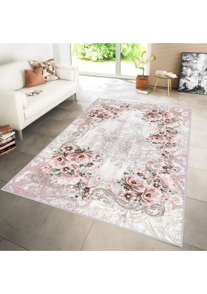 Dijital Baskı Yıkanabilir Kaymaz Taban Salon Halısı Rvg1104