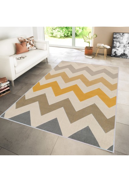 Dijital Baskı Yıkanabilir Kaymaz Taban Salon Halısı Rvg1240