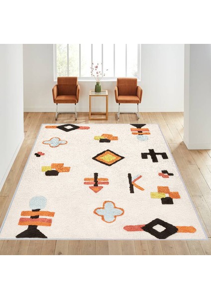 Dijital Baskı Yıkanabilir Kaymaz Taban Salon Halısı Rvg1030