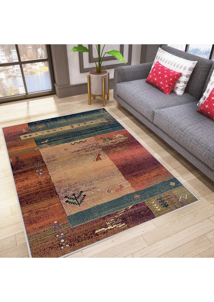 Dijital Baskı Yıkanabilir Kaymaz Taban Salon Halısı Rvg1026