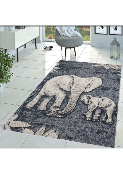 Dijital Baskı Yıkanabilir Kaymaz Taban Salon Halısı Rvg1462