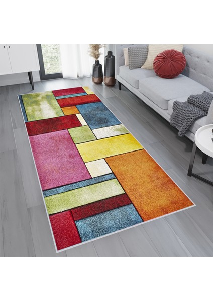 Dijital Baskı Yıkanabilir Kaymaz Taban Salon Halısı Rvg1086