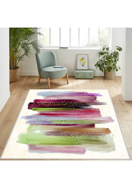 Dijital Baskı Yıkanabilir Kaymaz Taban Salon Halısı Rvg1136