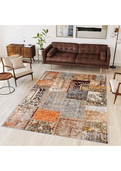 Dijital Baskı Yıkanabilir Kaymaz Taban Salon Halısı Rvg1673