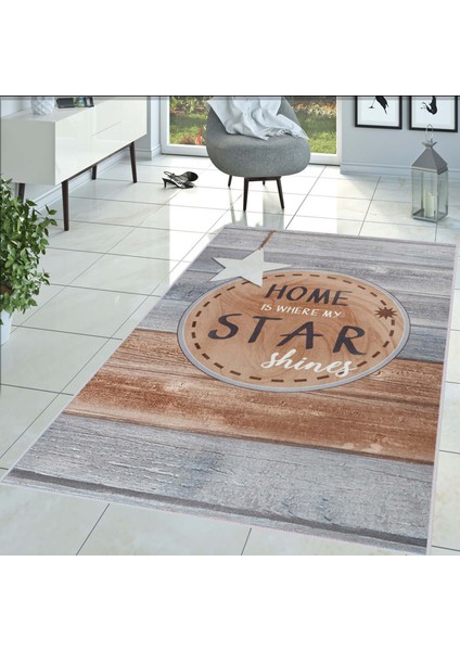Dijital Baskı Yıkanabilir Kaymaz Taban Salon Halısı Rvg1459