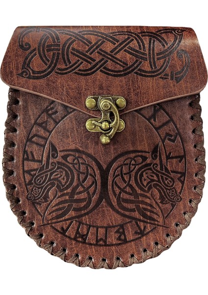 Ortaçağ Asılabilir Kemer Bozuk Para Cüzdanı Vintage Bel Çantası-Kahverengi (Yurt Dışından)
