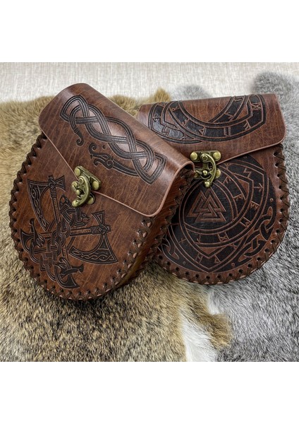 Ortaçağ Asılabilir Kemer Bozuk Para Cüzdanı Vintage Bel Çantası-Kahverengi (Yurt Dışından)