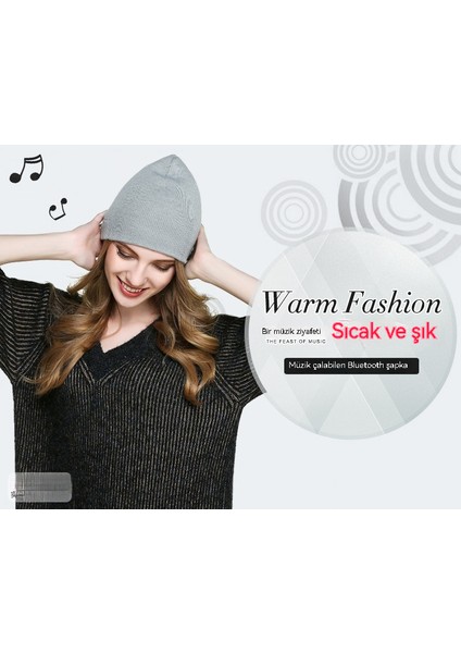 Yeni Bluetooth 5.0 Kablosuz Kulaklık Çağrı Müzikli Örme Şapka (Yurt Dışından) modelleri