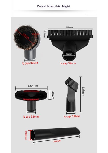 Philips Midea Elektrikli Süpürge Aksesuarları Beş Parça Seti-Siyah (Yurt Dışından)