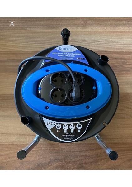 Seyyar Plastik Kablo Makarası 3 x 2.5 (20 Metre)
