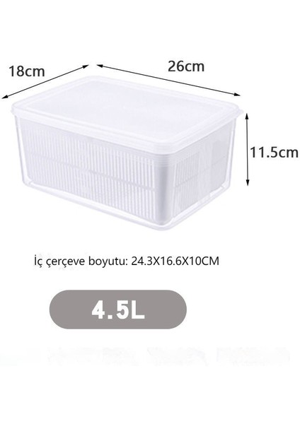 Buzdolabı Sebzelik Mutfak Meyve ve Sebze Drenaj Sepeti Saklama Kapaklı Kutu (Yurt Dışından) indirimleri
