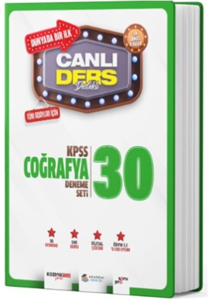 Kpss Coğrafya Canlı Ders Süper 30 Deneme Seti