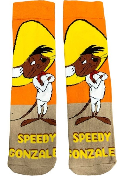Speedy Gonzalez Karakter Desenli Pamuklu Soket Çorap