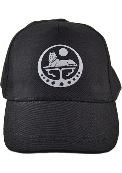 Çeçen Borz Logo Baskılı Siyah Şapka