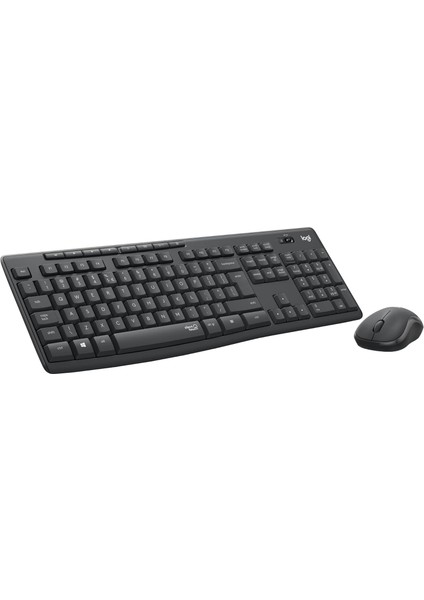 MK295 Kablosuz Sessiz Klavye Mouse Seti, Silenttouch Teknolojisi, Gelişmiş Optik Izleme, Sıvı Dökülmesine Dayanıklı, 10 M Kullanım Mesafesi, Türkçe Q Klavye, Siyah