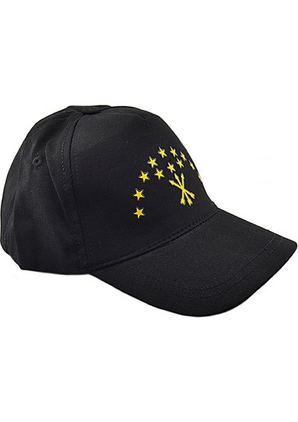 Çerkes Adige Bayrak Baskılı Siyah Şapka fiyatları